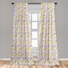 Ambesonne Christmas Curtains, Tree Branches Spruce Leaves Balls Bells Cones Poinsettia Flowers Mistletoe Berry, Window Treatments 2 Panel Set for Living Room Bedroom, Pair of – 28″ x 63″, Ruby Green(Purple Yellow)