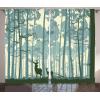 Ambesonne Christmas Curtains, Wooden Rustic Log Cottage Scenery in The Winter Season Warm Moonlight, Living Room Bedroom Window Drapes 2 Panel Set, 108 X 84, White Navy(Plum)