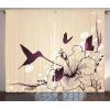 Ambesonne Christmas Curtains, Wooden Rustic Log Cottage Scenery in The Winter Season Warm Moonlight, Living Room Bedroom Window Drapes 2 Panel Set, 108 X 84, White Navy(Pale Peach and Purple)