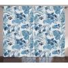 Ambesonne Christmas Curtains, Wooden Rustic Log Cottage Scenery in The Winter Season Warm Moonlight, Living Room Bedroom Window Drapes 2 Panel Set, 108 X 84, White Navy(Blue Lilac)