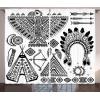 Ambesonne Christmas Curtains, Wooden Rustic Log Cottage Scenery in The Winter Season Warm Moonlight, Living Room Bedroom Window Drapes 2 Panel Set, 108 X 84, White Navy(Charcoal and White)