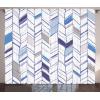 Ambesonne Christmas Curtains, Wooden Rustic Log Cottage Scenery in The Winter Season Warm Moonlight, Living Room Bedroom Window Drapes 2 Panel Set, 108 X 84, White Navy(Taupe White)