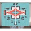 Ambesonne Christmas Curtains, Wooden Rustic Log Cottage Scenery in The Winter Season Warm Moonlight, Living Room Bedroom Window Drapes 2 Panel Set, 108 X 84, White Navy(Teal Coral)