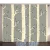 Ambesonne Christmas Curtains, Wooden Rustic Log Cottage Scenery in The Winter Season Warm Moonlight, Living Room Bedroom Window Drapes 2 Panel Set, 108 X 84, White Navy(Warm Taupe)
