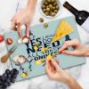 Ambesonne Christmas Cutting Board, Candle Winter Holiday Themed Arrangement with Snow and Fir Tree Leaves Print, Decorative Tempered Glass Cutting and Serving Board, Small Size, Khaki and Grey(Sky)