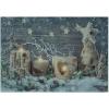 Ambesonne Christmas Cutting Board, Candle Winter Holiday Themed Arrangement with Snow and Fir Tree Leaves Print, Decorative Tempered Glass Cutting and Serving Board, Small Size, Khaki and Grey(Khaki and Grey)