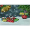 Ambesonne Christmas Cutting Board, Words Print with Original Celebration Objects with Presents and Candies Image, Decorative Tempered Glass Cutting and Serving Board, Small Size, Grey Yellow(Grey Yellow)