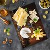 Ambesonne Christmas Cutting Board, Words Print with Original Celebration Objects with Presents and Candies Image, Decorative Tempered Glass Cutting and Serving Board, Small Size, Grey Yellow(Orange)