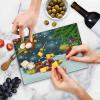 Ambesonne Christmas Cutting Board, Words Print with Original Celebration Objects with Presents and Candies Image, Decorative Tempered Glass Cutting and Serving Board, Small Size, Grey Yellow(Grey Yellow)