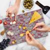 Ambesonne Christmas Cutting Board, Words Print with Original Celebration Objects with Presents and Candies Image, Decorative Tempered Glass Cutting and Serving Board, Small Size, Grey Yellow(Magenta Pale Pink Pale Brown)