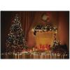 Ambesonne Christmas Cutting Board, Words Print with Original Celebration Objects with Presents and Candies Image, Decorative Tempered Glass Cutting and Serving Board, Small Size, Grey Yellow(Orange)