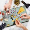 Ambesonne Christmas Cutting Board, Words Print with Original Celebration Objects with Presents and Candies Image, Decorative Tempered Glass Cutting and Serving Board, Small Size, Grey Yellow(Brown Red Pink)