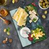 Ambesonne Christmas Cutting Board, Words Print with Original Celebration Objects with Presents and Candies Image, Decorative Tempered Glass Cutting and Serving Board, Small Size, Grey Yellow(Grey Yellow)