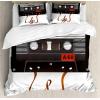 Ambesonne Christmas Duvet Cover Set, Floral Winter Red Bird Hat and Scarf on Blooming Tree Nature Inspired, Decorative 3 Piece Bedding Set with 2 Pillow Shams, Queen Size, Burgundy Green(Orange Caramel White)