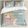Ambesonne Christmas Duvet Cover Set, Floral Winter Red Bird Hat and Scarf on Blooming Tree Nature Inspired, Decorative 3 Piece Bedding Set with 2 Pillow Shams, Queen Size, Burgundy Green(Pale Seafoam)