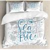 Ambesonne Christmas Duvet Cover Set, Floral Winter Red Bird Hat and Scarf on Blooming Tree Nature Inspired, Decorative 3 Piece Bedding Set with 2 Pillow Shams, Queen Size, Burgundy Green(Pale Blue Navy Blue)