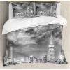 Ambesonne Christmas Duvet Cover Set, Floral Winter Red Bird Hat and Scarf on Blooming Tree Nature Inspired, Decorative 3 Piece Bedding Set with 2 Pillow Shams, Queen Size, Burgundy Green(Black White)