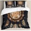Ambesonne Christmas Duvet Cover Set, Floral Winter Red Bird Hat and Scarf on Blooming Tree Nature Inspired, Decorative 3 Piece Bedding Set with 2 Pillow Shams, Queen Size, Burgundy Green(Dark Grey)