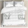 Ambesonne Christmas Duvet Cover Set, Floral Winter Red Bird Hat and Scarf on Blooming Tree Nature Inspired, Decorative 3 Piece Bedding Set with 2 Pillow Shams, Queen Size, Burgundy Green(Pale Green and White)