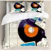 Ambesonne Christmas Duvet Cover Set, Floral Winter Red Bird Hat and Scarf on Blooming Tree Nature Inspired, Decorative 3 Piece Bedding Set with 2 Pillow Shams, Queen Size, Burgundy Green(Blue Orange Black)