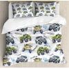 Ambesonne Christmas Duvet Cover Set, Floral Winter Red Bird Hat and Scarf on Blooming Tree Nature Inspired, Decorative 3 Piece Bedding Set with 2 Pillow Shams, Queen Size, Burgundy Green(Yellow Lavender Blue)