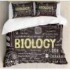 Ambesonne Christmas Duvet Cover Set, Floral Winter Red Bird Hat and Scarf on Blooming Tree Nature Inspired, Decorative 3 Piece Bedding Set with 2 Pillow Shams, Queen Size, Burgundy Green(Black and Brown)