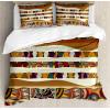 Ambesonne Christmas Duvet Cover Set, Floral Winter Red Bird Hat and Scarf on Blooming Tree Nature Inspired, Decorative 3 Piece Bedding Set with 2 Pillow Shams, Queen Size, Burgundy Green(Brown Coffee)
