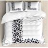 Ambesonne Christmas Duvet Cover Set, Floral Winter Red Bird Hat and Scarf on Blooming Tree Nature Inspired, Decorative 3 Piece Bedding Set with 2 Pillow Shams, Queen Size, Burgundy Green(Off White Black)