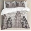 Ambesonne Christmas Duvet Cover Set, Floral Winter Red Bird Hat and Scarf on Blooming Tree Nature Inspired, Decorative 3 Piece Bedding Set with 2 Pillow Shams, Queen Size, Burgundy Green(Warm Taupe)