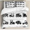 Ambesonne Christmas Duvet Cover Set, Floral Winter Red Bird Hat and Scarf on Blooming Tree Nature Inspired, Decorative 3 Piece Bedding Set with 2 Pillow Shams, Queen Size, Burgundy Green(White Black)