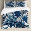 Ambesonne Christmas Duvet Cover Set, Floral Winter Red Bird Hat and Scarf on Blooming Tree Nature Inspired, Decorative 3 Piece Bedding Set with 2 Pillow Shams, Queen Size, Burgundy Green(Night Blue and Dark Sky Blue)
