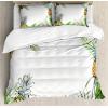 Ambesonne Christmas Duvet Cover Set, Floral Winter Red Bird Hat and Scarf on Blooming Tree Nature Inspired, Decorative 3 Piece Bedding Set with 2 Pillow Shams, Queen Size, Burgundy Green(Fern Green)