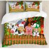 Ambesonne Christmas Duvet Cover Set, Floral Winter Red Bird Hat and Scarf on Blooming Tree Nature Inspired, Decorative 3 Piece Bedding Set with 2 Pillow Shams, Queen Size, Burgundy Green(Green Brown)