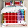 Ambesonne Christmas Duvet Cover Set, Floral Winter Red Bird Hat and Scarf on Blooming Tree Nature Inspired, Decorative 3 Piece Bedding Set with 2 Pillow Shams, Queen Size, Burgundy Green(White Red)