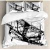 Ambesonne Christmas Duvet Cover Set, Floral Winter Red Bird Hat and Scarf on Blooming Tree Nature Inspired, Decorative 3 Piece Bedding Set with 2 Pillow Shams, Queen Size, Burgundy Green(White)