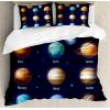 Ambesonne Christmas Duvet Cover Set, Floral Winter Red Bird Hat and Scarf on Blooming Tree Nature Inspired, Decorative 3 Piece Bedding Set with 2 Pillow Shams, Queen Size, Burgundy Green(Space Purple)