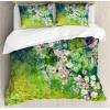 Ambesonne Christmas Duvet Cover Set, Floral Winter Red Bird Hat and Scarf on Blooming Tree Nature Inspired, Decorative 3 Piece Bedding Set with 2 Pillow Shams, Queen Size, Burgundy Green(Pale Pink Green)