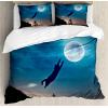 Ambesonne Christmas Duvet Cover Set, Floral Winter Red Bird Hat and Scarf on Blooming Tree Nature Inspired, Decorative 3 Piece Bedding Set with 2 Pillow Shams, Queen Size, Burgundy Green(Magenta Blue)