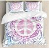 Ambesonne Christmas Duvet Cover Set, Floral Winter Red Bird Hat and Scarf on Blooming Tree Nature Inspired, Decorative 3 Piece Bedding Set with 2 Pillow Shams, Queen Size, Burgundy Green(Pink White)