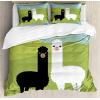 Ambesonne Christmas Duvet Cover Set, Floral Winter Red Bird Hat and Scarf on Blooming Tree Nature Inspired, Decorative 3 Piece Bedding Set with 2 Pillow Shams, Queen Size, Burgundy Green(Green Blue)
