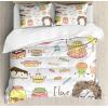 Ambesonne Christmas Duvet Cover Set, Floral Winter Red Bird Hat and Scarf on Blooming Tree Nature Inspired, Decorative 3 Piece Bedding Set with 2 Pillow Shams, Queen Size, Burgundy Green(Yellow)