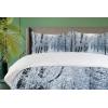 Ambesonne Christmas Duvet Cover Set, Merry Christmas Lettering on an Abstract Modern Snowflake Dot Pattern, Decorative 3 Piece Bedding Set with 2 Pillow Shams, King Size, Black Beige(Ecru Blue)