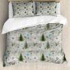 Ambesonne Christmas Duvet Cover Set, Merry Christmas Lettering on an Abstract Modern Snowflake Dot Pattern, Decorative 3 Piece Bedding Set with 2 Pillow Shams, King Size, Black Beige(Pale Sage Green and Seafoam)