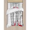 Ambesonne Christmas Duvet Cover Set, Merry Christmas Lettering on an Abstract Modern Snowflake Dot Pattern, Decorative 3 Piece Bedding Set with 2 Pillow Shams, King Size, Black Beige(White Red)