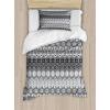 Ambesonne Christmas Duvet Cover Set, Merry Christmas Lettering on an Abstract Modern Snowflake Dot Pattern, Decorative 3 Piece Bedding Set with 2 Pillow Shams, King Size, Black Beige(Gray White)