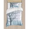 Ambesonne Christmas Duvet Cover Set, Merry Christmas Lettering on an Abstract Modern Snowflake Dot Pattern, Decorative 3 Piece Bedding Set with 2 Pillow Shams, King Size, Black Beige(Petrol Blue)