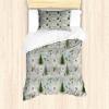 Ambesonne Christmas Duvet Cover Set, Merry Christmas Lettering on an Abstract Modern Snowflake Dot Pattern, Decorative 3 Piece Bedding Set with 2 Pillow Shams, King Size, Black Beige(Pale Sage Green and Seafoam)