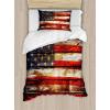 Ambesonne Christmas Duvet Cover Set, Merry Christmas Lettering on an Abstract Modern Snowflake Dot Pattern, Decorative 3 Piece Bedding Set with 2 Pillow Shams, King Size, Black Beige(Red Blue)