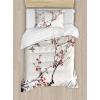 Ambesonne Christmas Duvet Cover Set, Merry Christmas Lettering on an Abstract Modern Snowflake Dot Pattern, Decorative 3 Piece Bedding Set with 2 Pillow Shams, King Size, Black Beige(Burgundy Black)