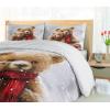 Ambesonne Christmas Duvet Cover Set, Merry Christmas Lettering on an Abstract Modern Snowflake Dot Pattern, Decorative 3 Piece Bedding Set with 2 Pillow Shams, King Size, Black Beige(Off White Tan Dark Pink)